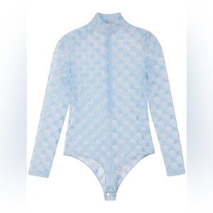 Burberry Jacquard High-Neck Bodysuit Sz XL NWT
